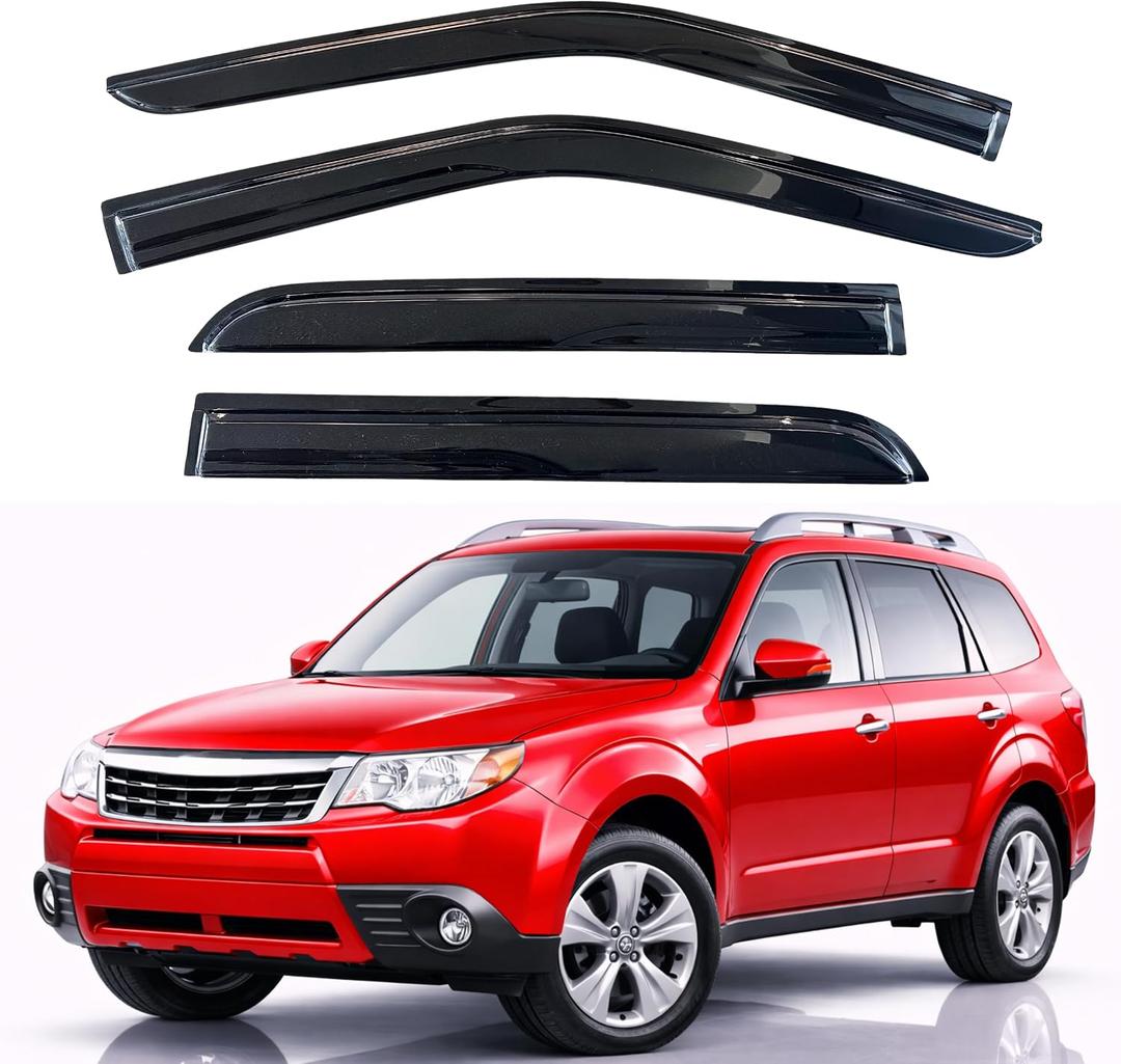 KPY Rain Guards Fit for 2009-2013 Subaru Forester, Out-Channel Window Visors Vent Wind Deflectors 4PC, Car Accessories for 09-13 Forester