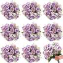 Crowye 16 Bundles Artificial Peony Silk Flower Hydrangea Fake Peony Bouquet Elegant Faux Flowers with Stems for Wedding Table Centerpiece Party Home DIY Decoration (Purple)