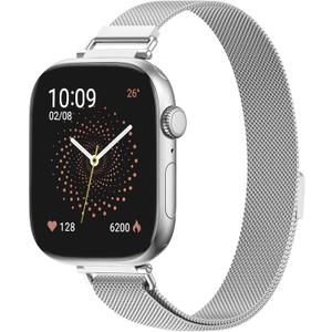 Ultra-Slim Milanese Loop Compatible with Apple Watch Band for Women 42mm 41mm 40mm 38mm, 14mm Width Metal Mesh Strap with Strong Magnetic Lock, Lightweight Breathable Replacement Band for iWatch Series SE 11 10 9 8 7 6 5 4 3 2 1