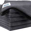 HOMEXCEL Grey Microfiber Cleaning Cloth 6 Pack, 12.5 x 12.5 inch Microfiber Towels for Cars, Ultra Absorbent Car Washing Cloth, Lint Free Streak Free Cleaning Rags for Car, Kitchen, and Window