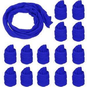 MECCANIXITY Nylon Stockings Flower Fabric, 65cm/ 25.6" Mesh Tensile Silk Nylon Fabric DIY Floral Crafting Kit for DIY Flower Making Wedding Crafts Decoration (Bright Blue, Pack of 25)
