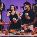 Maxdot 24 Pack Halloween Flowerpot Dessert Cup with Lids and Shovel Spoon Bottom Tray Halloween Cake Decoration Mold Small Flowerpot Cups Dessert Ice Cream Holder for Party DIY Supplies(Witch Hat)