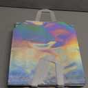 RACETOP 15 Pcs Iridescent Glossy Gift Bags Large Size, 13x5x11 Inch Holographic Reusable Gift Bags with Handles & Sturdy Base, Ideal for Birthday, Wedding, Bachelorette, Party Favors, Holiday Goodie