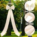 Wavwavw Wedding Giant Bow Decor Oversized Big Bows Decoration for Room Wall Backdrop 75x18 Inch Ribbon Tie for Wedding Birthday Party Baby Shower Supplies(Cream White,Satin)
