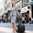 Ytonet Rolling Laptop Bag Women, Rolling Briefcase for Women Men with Cup Holder, 18" Large Carry On Laptops Bags with Wheels, Water Resistant Overnight Roller Computer Bag for Work Travel Business