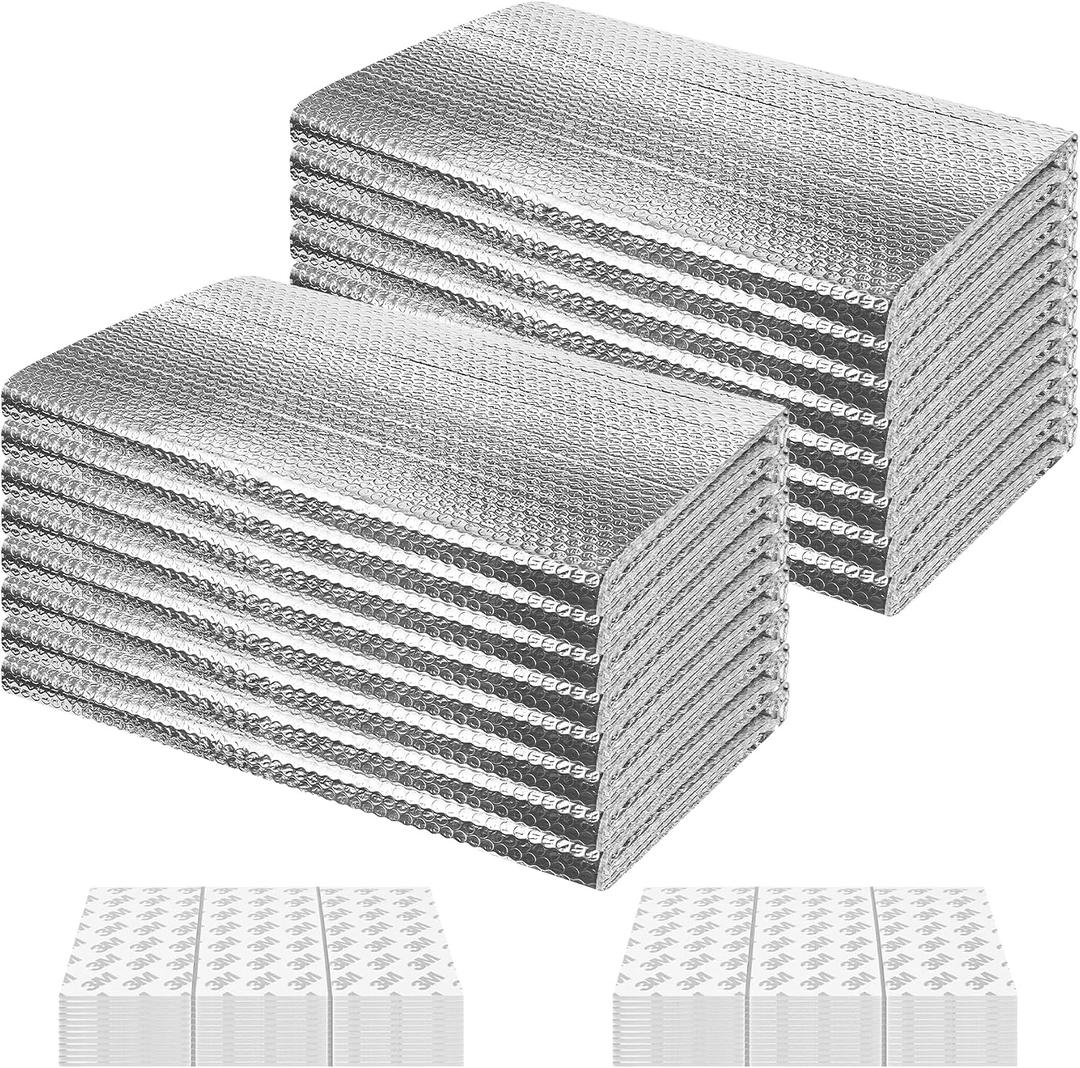 16P Garage Door Insulation Kit Panels 6MM 18x6.8FT for Double Garage Door, Pre-Cut Bubble Reflective Aluminum Foil 120 Tape, DIY Install Temperature Control Block Summer Heat & Winter Cold (20.5x54)