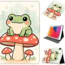 Durable Case for Amazon Fire HD 10 & 10 Plus Tablet (13th/11th Generation, 2023/2021, 10.1"), PU Leather Stand Cover with Auto Wake/Sleep, Slim Shockproof Protective Shell, Kawaii Frog