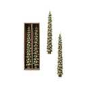 Golden-Tipped Elegance Tree Shaped Taper Candles, Evergreen, Set of 4