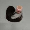 Clip in Bangs 100% Real Human Hair, Darkest Brown French Fake Bangs, Bangs Hair Clip & Clip On Bangs for Women, Fringe with Temples, Natural Blend