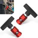 2PCS Car Hood Prop Rod, Support Rod Retainer, Multi-Purpose Spark Plug Gap Caliper Tools, Metal Vehicle Hood Strut Clamp, Universal Snap-on Automotive Support Lift Accessories, 2 Pack (Red)