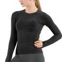 MathCat Seamless Workout Shirts for Women Long Sleeve Yoga Tops Sports Running Shirt Breathable Athletic Top Slim Fit (Small, Black)