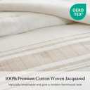 Harbor House King Comforter Set, Stripes Clipped Jacquard, Soft Cotton Oversized Comforter for a King-Size Bed, Farmhouse Bedding, 2 Shams, Bedskirt, 2 Décor Pillows, Morgan, King Ivory/Taupe