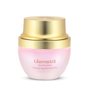 Shankara Gheesutra Face Emulsion with 100X Washed A2 Ghee, Hibiscus, and Vitamin C  Daily Facial Moisturizer for Skin Firming, Toning, and Hydration  Ayurvedic Skin Care for All Skin Types