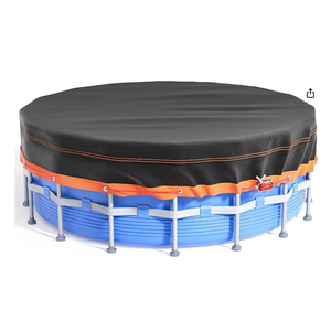 8Ft Round Pool Cover - Solar Covers for Above Ground Pools, Oxford Fabric Pool Covers for Above Ground Pools with Winch and Cable, Waterproof and Dustproof Swimming Pool Cover