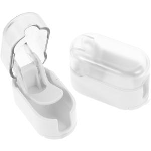 2pcs Bathroom Toothbrush Holder: Wall-Mounted Kids Toothbrush Cover Tooth Brush Dispensers Protector Case Hanging Rack Organizer