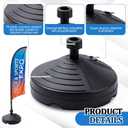 Geetery 2 Pack Square/Round Plastic Water Base Stand, Round, Black