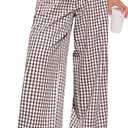 ANRABESS Womens Striped Gingham Pants 2026 Pajama Lounge Boxer Pants Cute Comfy PJ Bottoms with Pockets Y2K Plaid Outfits (XL)