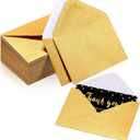 Yahenda 200 Count Gold Mini Gift Card Envelopes Bulk Wedding Pocket Small Business Paper Envelopes Gift Card Sleeves Greeting Tiny Pocket 4 x 2.7 Inch for Graduation Engagement Birthdays Banquets