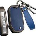 ontto Key Holder Fit for Kia Key Fob Flip Key 2019-2025,Metal Frame Key Case Leather Key Protector,Solid Key Glove for Seltos Forte Sportage Seltos K5 Soul Sorento Cerato Telluride NIRO,Blue