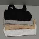Fruit of the Loom Women's Multi-Pack Tank Top Style Sports Bra (38, Black/Heather Grey/Sand/White)