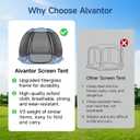 Alvantor Pop Up Screen House Tent, Instant Outdoor Gazebo with Mosquito Netting & UPF 50+ Sun Protection, Portable Canopy Shelter for Patio, Backyard, Camping (2-10 Person)