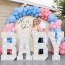4FT Baby Marquee Letters, Baby shower Sign for Backdrop with Warm White Light, Large Decorations for Boy Girl Gender Rerval Party, DIY Frameless Foam Board, 4 PCS