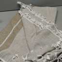 JIALE Tablecloths for Rectangle Tables, Cotton Linen Table Cloth Waterproof Tablecloth Wrinkle Free Farmhouse Dining Tables Cover, Soft Fabric Table Cloths with Tassels, Brown, XL