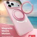 TORRAS for iPhone 17 Pro Max Case, 360 Magnetic Stand, [Fit for MagSafe] [4X Military-Grade Protection] Slim Case for iPhone 17 Pro Max Phone case,6.9", Translucent Pink, Ostand O3 Fitness Series