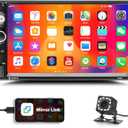 Double Din Bluetooth Car Stereo 7 Inch Car MP5 Player Digital Touch Screen Display Multimedia FM Radio Receiver USB/AUX in/SD in 2 Din Autoradio Phone Mirror Link Support Backup Camera+Remote Control