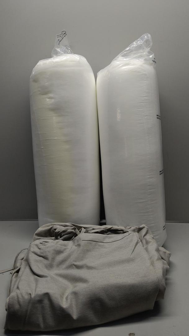 Two White Pillows&Gray Sheets