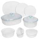 CorningWare French White 11Pc Ceramic Bakeware Set with Lids Chip and Crack Resistant Stoneware Baking Dish, Microwave, Dishwasher, Oven, Freezer and Fridge Safe