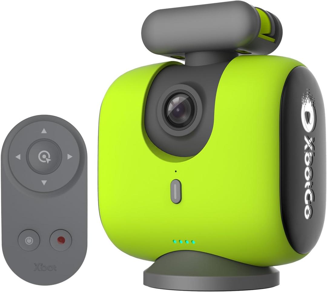 XbotGo Chameleon AI Auto Sports Action Camera - 4K 60FPS Soccer Camera and Basketball Tracking Camera for Team Sports, Live Streaming, No Subscription, Works with iOS & Android (Lemon Green)