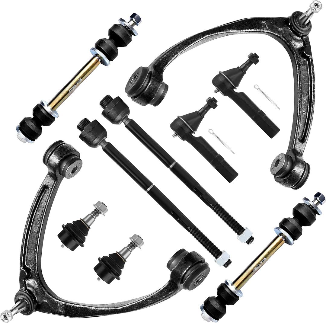 SCITOO 10pcs Front Suspension Kit Upper Control Arm Tie Rod Ends Sway Bar Links Lower Ball Joints Fit 2007-2013 For Chevy Silverado 1500 Suburban 1500 2007-2014 Tahoe