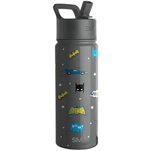 Simple Modern Kids Summit DC Comics Batman Water Bottle 18oz Stainless Steel | with Straw Lid, Cup, Insulated Tumbler, for Boys, School, Batman POW!