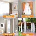 White Curtain Rods for Windows 32 to 45 Inches(2.6-3.75ft),1 inch Adjustable Window Curtain Rods with Imitation Wood Grain Finials,Heavy Duty Decorative Drapery Rod for Bedroom,Kitchen and patio
