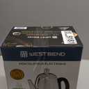 West Bend Electric Percolator Classic Style Coffee Maker with Heat Resistant Handle Base and Detachable Cord with Stainless Steel Stem and Basket, 12-Cup, Silver