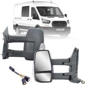 Driver Left Side Door Mirror Long Extension View Tow Mirror Power and Heated with BLIS (Blind Spot Sensor) and Signal Light for Ford Transit 150 250 350 from 2010 to 2024