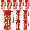 Tellingyou 9 Pcs Graduation Table Centerpieces Boxes 2026 Graduation Lantern Boxes with LED Light Small Cap Table Decorations Congrats School College Photo Props(Grad,Red)