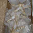 Vertintong 6 Pcs Golden Mirrored Star Ornament 5 Inch Gold Christmas Star Ornament Glitter Xmas Tree Hanging Decor for Christmas Holiday Party Decoration