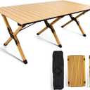 rollingsurfer Folding Camping Table, Lightweight Roll-Up Table Aluminum Low Portable Picnic Table with Carrying Bag for Outdoor, Beach, Picnic, Backyards, BBQ and Party, 45.2''D x 23.6''W x 17.3''H