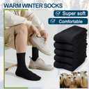 Josnown Thermal Wool Socks Mens 5 Pairs Thick Warm Winter Soft Cozy Hiking Boot Socks for Cold Weather, Size 7-12