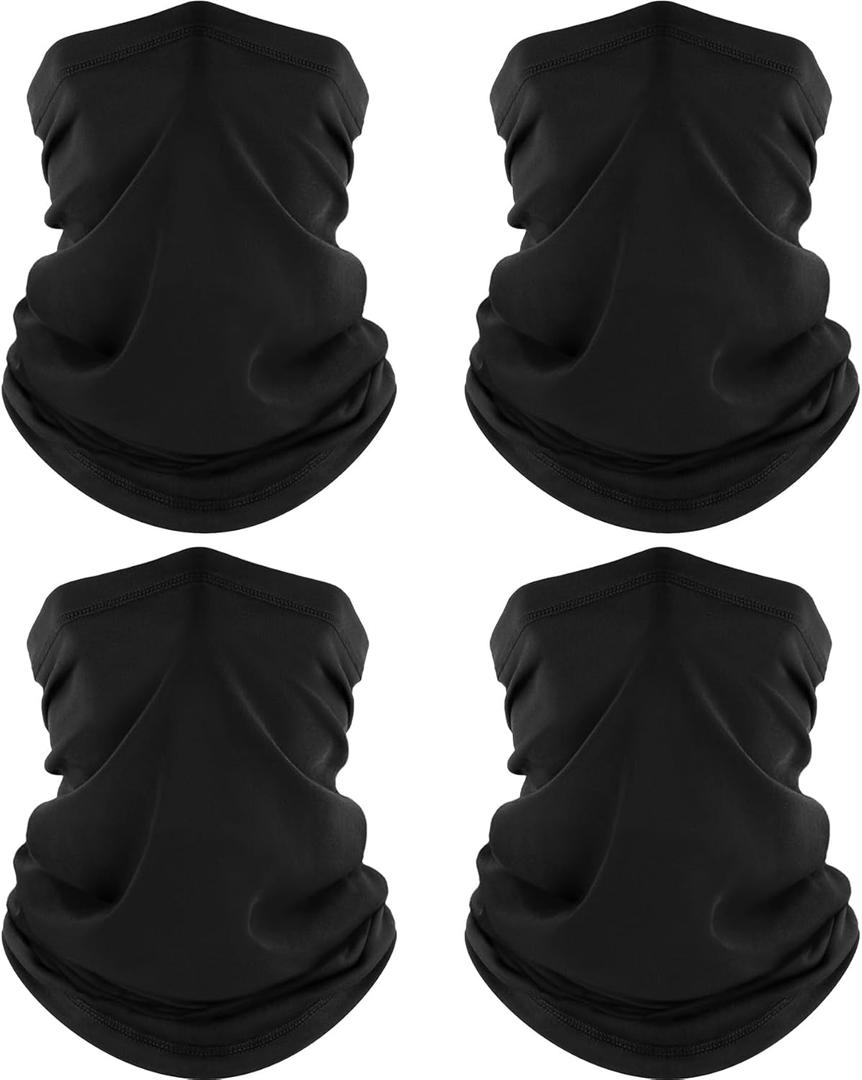 ROXUN 4 Pack Neck Gaiter, Cooling Breathable Face Mask UV Protection Scarf Hiking Bandana for Men/Women
