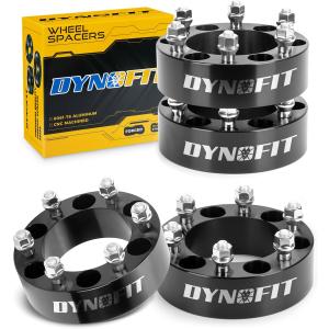 dynofit 6x5.5 Wheel Spacers 2 Inch Compatible with Toyota Tacoma, 4Runner, FJ Cruiser | M12x1.5 Extended Lug Nuts, 108mm Hub Bore, 6x139.7 Forged Spacers for Tundra GX460 GX470 Sequoia Fortuner