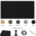 6' X 16' 90% Sun Shade Cloth Outdoor Patio Black Pergola Shades Cover Privacy Screen UV Block Porch Screens Canopy for Patio Outside Outdoor