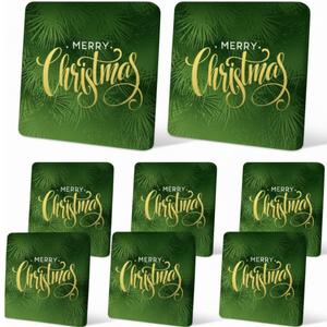 Tingjoo 8 Pcs Christmas Cushion Covers Patio Stretch Outdoor Cushion Cover Farmhouse Classic Decorative Replacement Furniture Sofa Couch Slipcover Seat Protector, Home Decor(Merry Christmas)