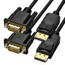 DisplayPort to VGA Cable 4FT, 2 Pack Display Port DP to VGA Adapter Cord Converter Male to Male for Computer, Monitor, TV, Projector (Not Bidirectional,Not Compatible with HDMI or USB)