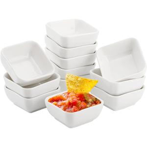 Lawei 12 Packs Ceramic Dip Bowls Set - 3 oz Condiments Server Dishes Mini Bowls Soy Sauce Dish for Sauce, Vinegar, Ketchup, BBQ and Party Dinner