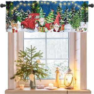 Nialnant Christmas Kitchen Valances for Windows, Gnome Christmas Curtain Valance for Windows, Rod Pocket Kitchen Curtain Valances Window Treatments, 54'' W x 18'' L, 1 Panel Nialnant Christmas Kitchen Valances for Windows, Gnome Christmas Curtain Valance for Windows, Rod Pocket Kitchen Curtain Valances Window Treatments, 54'' W x 18'' L, 1 Panel