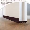 Lineshading 2 Sets Door Sweep Plastic PVC 1 3/4" x 36" Slide on Bottom Exterior Door Seal Strip for Weather Stripping Draft Stopper (Brown)