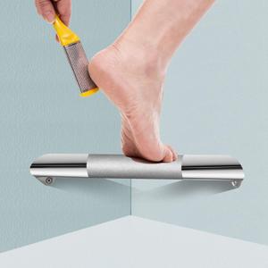 Shower Foot Rest Bar, Polished Chrome Corner Shower Foot Rest for Shaving Legs, Stainless Steel Wall Mounted Bathroom Shower Foot Step